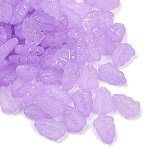 Frosted Transparent Acrylic Beads, Christmas Tree, Silver Metal Enlaced, AB Color Plated, Plum, 17x11.5x4.5mm, Hole: 1.5mm, about 33pcs/20g(X1-OACR-P029-04B-02)