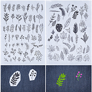 Bohemia Style Water Soluble Fabric, Wash Away Embroidery Stabilizer, Leaf, 300x212x0.1mm, 2 sheets/bag(DIY-WH0488-17B)