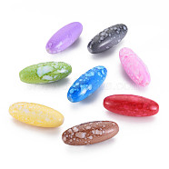 Baking Paint Opaque Acrylic Beads, Rice, Mixed Color, 12.5x32mm, Hole: 2.5mm, about 153pcs/500g(MACR-S308-13)