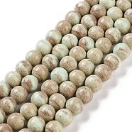 Natural Rainbow Alashan Agate Beads Strands, Dyed, Two Tone, Round, Light Green, 8mm, Hole: 0.7mm, about 50pcs/strand, 15.94 inch(40.5cm)(G-NH0022-A08-02)