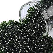 TOHO Round Seed Beads, Japanese Seed Beads, (940) Transparent Olivine, 11/0, 2.2mm, Hole: 0.8mm, about 5555pcs/50g(SEED-XTR11-0940)