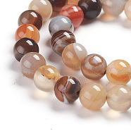 Natural Agate Imitation Botswana Beads Strands, Dyed & Heated, Round, 8mm, Hole: 1.4mm, about 48pcs/strand, 15.35 inch(39cm)(X-G-I281-01-8mm)