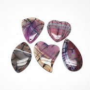 Natural Brazilian Agate Pendants, Dyed & Heated, Mixed Shapes, 39~65x32~50x5~10mm, Hole: 2mm(G-R004-01C)