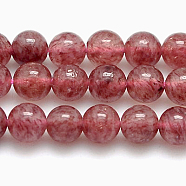Natural Strawberry Quartz Beads Strands, Round, FireBrick, 6mm, Hole: 1mm(G-G448-6mm-10)