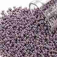 TOHO Round Seed Beads, Japanese Seed Beads, (554) Galvanized Lavender, 11/0, 2.2mm, Hole: 0.8mm, about 1110pcs/bottle, 10g/bottle(SEED-JPTR11-0554)