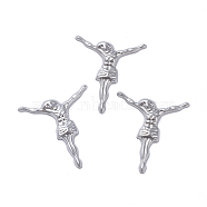 304 Stainless Steel Cabochons, Jesus, for Easter, Stainless Steel Color, 26x23x2mm(STAS-E466-18A)