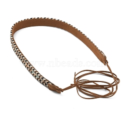 Imitation Leather Braided Southwestern Cowboy Hat Belt, Overlay Hat Band for Hat Accessories, Peru, 1400mm(FIND-WH0033-07)