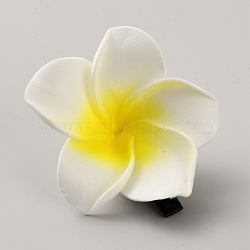 EVA Alligator Hair Clips, Flower, with Iron, Yellow, 53x56x24~25mm(PHAR-WH0011-17D)