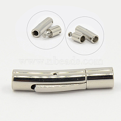 304 Stainless Steel Bayonet Clasps, Stainless Steel Color, 30x6mm, Hole: 4mm(STAS-D032)