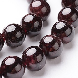 Round Natural Garnet Beads Strands, 8mm, Hole: 1mm, about 46pcs/strand, 15 inch(X-G-D751-8mm)