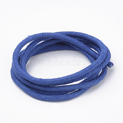 Faux Suede Cords, Faux Suede Lace, Blue, 3x3mm, about 1.09 yards(1m)/strand(LW-T001-10)