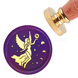 Brass Wax Seal Stamp with Handle, for DIY Scrapbooking, Virgo, 3.5x1.18 inch(8.9x3cm)(AJEW-WH0184-0351)