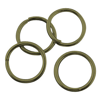 Iron Jump Rings, Open Jump Rings, Cadmium Free & Nickel Free & Lead Free, Antique Bronze, 12x1.2mm, Inner Diameter: 9.6mm, about 800pcs/500g