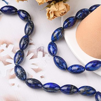Natural Lapis Lazuli Beads Strands, Oval, 22.5~23x13mm, Hole: 1mm, about 18pcs/strand, 15.94''(40.5cm)