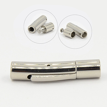 304 Stainless Steel Bayonet Clasps, Stainless Steel Color, 30x6mm, Hole: 4mm