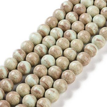 Natural Rainbow Alashan Agate Beads Strands, Dyed, Two Tone, Round, Light Green, 8mm, Hole: 0.7mm, about 50pcs/strand, 15.94 inch(40.5cm)