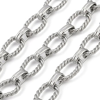 Non-Tarnish 304 Stainless Steel Chains, Unwelded, Stainless Steel Color, Link: 15x11x2.5mm