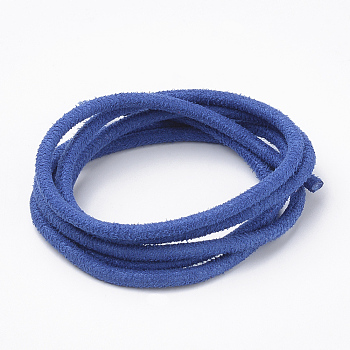 Faux Suede Cords, Faux Suede Lace, Blue, 3x3mm, about 1.09 yards(1m)/strand