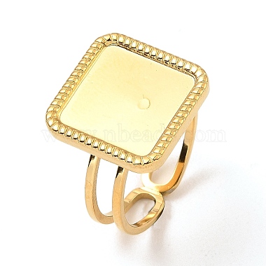 Real 18K Gold Plated Square 304 Stainless Steel Ring Components