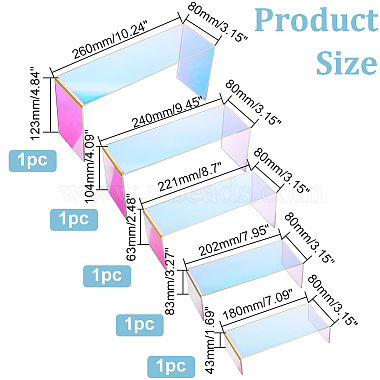 5Pcs 5 Sizes Transparent Acrylic Display Risers(ODIS-WH0002-42)-2