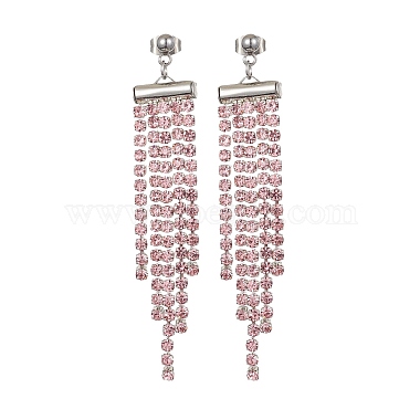 Glass Rhinestone Chains Tassel Earrings(EJEW-JE05473)-3