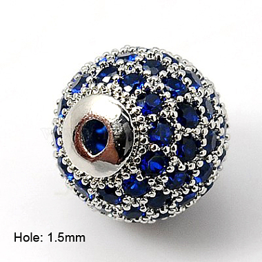 Brass Cubic Zirconia Beads(X-ZIRC-D009-03P)-2