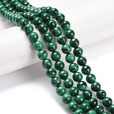 Brins de perles naturelles de malachite(G-O152-47-8mm-A)-5