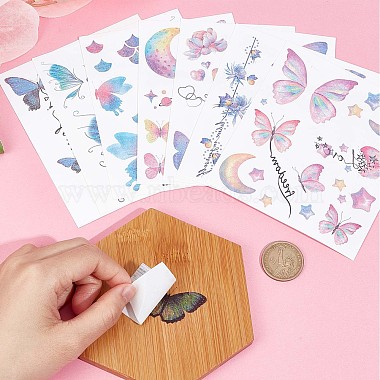 12 Sheets 12 Style Butterfly Theme Cool Sexy Body Art Removable Temporary Tattoos Paper Stickers(MRMJ-GF0001-37)-3