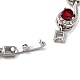 Platinum Alloy Teardrop Link Chain Bracelets(BJEW-A005-01C)-3