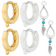 2 Pairs 2 Colors 925 Sterling Silver Hoop Earring Findings(FIND-GO0001-69)-1