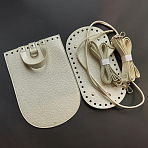 PU Leather Backpack Making Kits, with DIY Knitting Crochet Bags Bag Bottom Shaper Pad, Iron & Alloy Findings, for Knitting Woven Bags DIY Backbag Purse, Beige, 2.4~103x0.6~18x0.3~1.1cm(PURS-WH0005-05P-01)