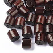Natural Wood Beads, Waxed Wooden Beads, Dyed, Column, Saddle Brown, 10x10mm, Hole: 2mm(X-WOOD-S665-02C-01)