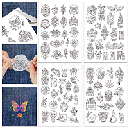 4 Sheets 11.6x8.2 Inch Stick and Stitch Embroidery Patterns, Non-woven Fabrics Water Soluble Embroidery Stabilizers, Flower, 297x210mmm(DIY-WH0455-019)