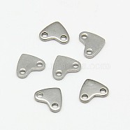 304 Stainless Steel Links connectors, Heart, Stainless Steel Color, 6x7x1mm, Hole: 0.5mm(STAS-K003-05A)