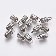 304 Stainless Steel Terminators, Coil Cord Ends, Stainless Steel Color, 10x4.5mm, Hole: 3mm, Inner Diameter: 3mm(STAS-P196-11)