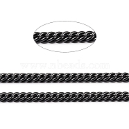 304 Stainless Steel Cuban Link Chains, Chunky Curb Chains, with Spool, Electrophoresis Black, 5x4x0.8mm, about 65.61 Feet(20m)/roll(STAS-N0013-21B)