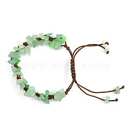 Natural Green Aventurine Chips Braided Bead Bracelet, Adjustable Bracelet for Women, 8-5/8~10-5/8 inch(22~27cm)(PW-WG69423-11)