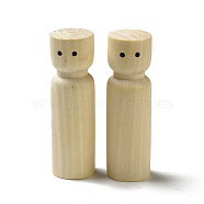Unfinished Wooden Peg Dolls Display Decorations, for Painting Craft Art Projects, Beige, 21x70mm(WOOD-E015-01A)