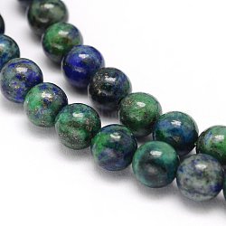 Natural Chrysocolla and Lapis Lazuli Beads Strands, Dyed, Round, 4mm, Hole: 0.8mm, about 95pcs/strand, 15.5 inch(X-G-M279-08-4mm)