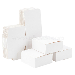 Foldable Cardboard Paper Jewelry Boxes, Gift Packaging Boxes, White, 9x9x4cm(CON-PH0001-78)