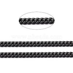 304 Stainless Steel Cuban Link Chains, Chunky Curb Chains, with Spool, Electrophoresis Black, 5x4x0.8mm, about 65.61 Feet(20m)/roll(STAS-N0013-21B)