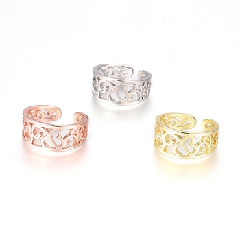 Brass Cuff Toe Rings, Mixed Color, 13.5mm, 3pcs/set