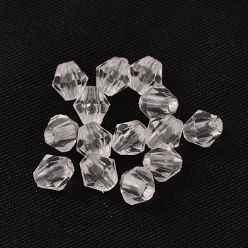 6MM Faceted Bicone Crystal Beads Transparent Clear Acrylic Beads, Dyed, 6mm, Hole: 1mm