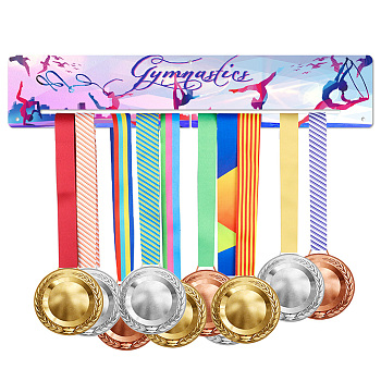Acrylic Medal Holder, Medals Display Hanger Rack, Medal Holder Frame, Rectangle, Gymnastics Pattern, 70x390x5mm