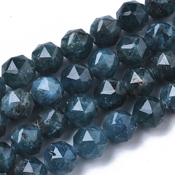 Natural Apatite Beads Strands, Faceted, Star Cut Round Beads, 6~7mm, Hole: 0.8~0.9mm, about 31~33pcs/Strand, 7.40 inch7.72 inch(18.8~19.6cm)