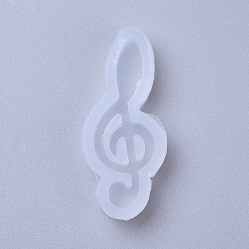Silicone Molds, Resin Casting Molds, For UV Resin, Epoxy Resin Jewelry Making, Musical Note, White, 42.5x18.5x8mm, Inner Diameter: 13.5x39mm