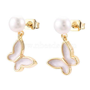 Natural Pearl Dangle Stud Earrings(PEAR-N020-05M)-3