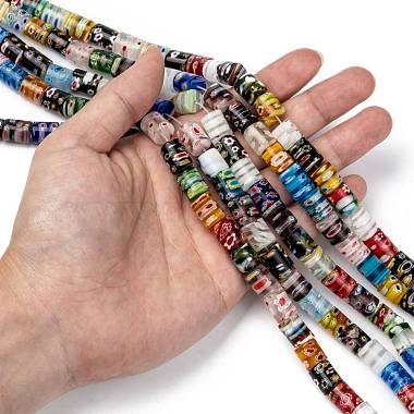 Column Handmade Millefiori Glass Beads(LK-R004-12)-4