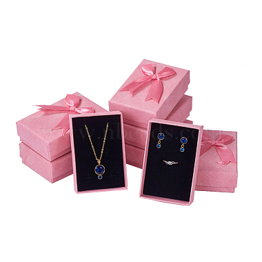 Pink Rectangle Paper Jewelry Set Box