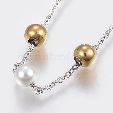 Trendy 304 Stainless Steel Cable Chain Bracelets(BJEW-I243-14GP-B)-2
